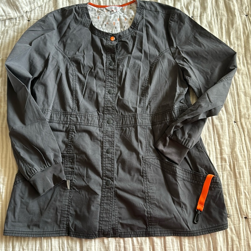Grey xl code happy Cherokee scrub jacket